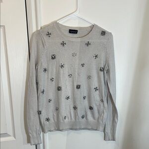 Topshop Gray Embellished Women's Sweater